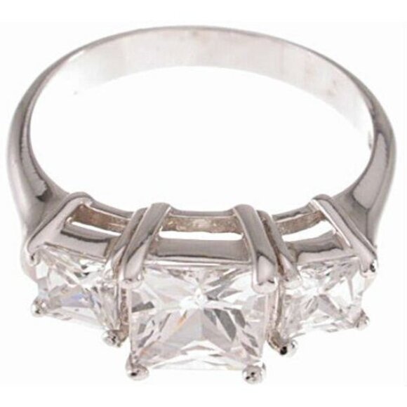 2.5 Ct Cubic Zirconia Engagement Ring 925 Sterling Silver Womens Size 7 - Picture 2 of 2